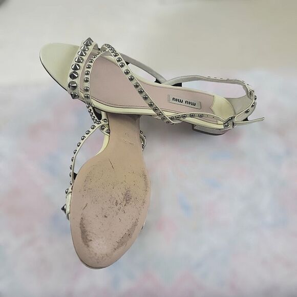 Mui Mui Studded Sandals Size: 37 - Picture 4 of 4